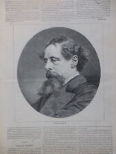 1860 1870 CUSTOM MENS CHARLES DICKENS NOVELIST L ABIME 4 NEWSPAPERS ANTIQUE picture