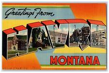 c1940's Large Letter Greetings From Havre Montana MT Unposted Vintage Postcard picture