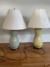 Pair of signed Ernestine Retro Vintage MCM ceramic lamps picture