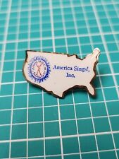  Vtg America Sings  Inc Usa Shape Gold Tone Lapel Pin Hat Pin picture