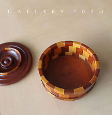 COOL MID CENTURY MODERN CALIF REDWOOD CATCHALL POTTERY 50S WOOD BOWL KNOLL VTG picture