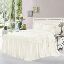 HIG 3 Pieces Ruffle Skirt Bedspread Set 30 inches Drop French Pastoral Style picture