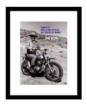 John Wayne 8x10 photo print on Honda motorcycle Quote on Courage cowboy mancave picture