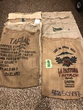 Lot of 10 Burlap Jute Coffee Bean Bags Used Large Green Coffee bags burlap sacks picture