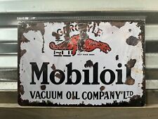 GARGOYLE MOBILOIL 12”x8” Metal GAS SIGN MOBILGAS MOBIL VACUUM OIL BUY MORE &SAVE picture