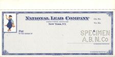 National Lead Co. - American Bank Note Company Specimen Checks - American Bank N picture