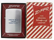 CIRCA 1957 ZIPPO JOHNSTON MILLS COMPANY CHARLOTTE NORTH CAROLINA LIGHTER W/BOX picture