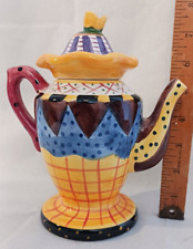 Ganz Yellow, Pink, & Blue Decorative Teapot - Tulip Lid picture