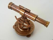 Antique Solid Brass Theodolite Adenoid Vintage Telescope Compass Instrument Gift picture
