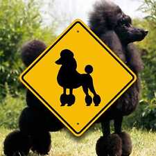 POODLE CROSSING SIGN  - Aluminum - Dog Show Decor - Fun Yard Marker - Grooming picture
