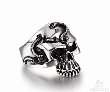 Rope Banding 925 Sterling Silver Skull Ring picture