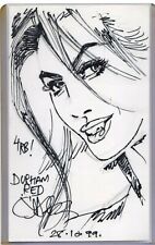 Mark Harrison Durham Red Ink Original Sketch on 3x5 Index Card Signed Autograph picture