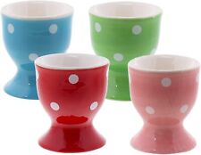 Servette Home Egg Cup Cute Ceramic Soft-Boiled Egg Holder Polka Dot - Set of 4 picture