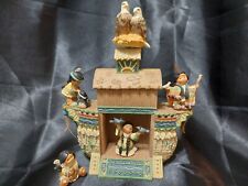 VINTAGE ENESCO 1999 FRIENDS OF THE FEATHER 5 MINIATURE FIGURINES AND BOAT HOME picture