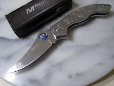 Mtech Assisted Open Marijuana Leaf Pocket Knife Chrome Folder MT-A1172MR New picture