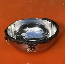 L'Objet Silver Serving Bowl Mullbrae Collection 24k gold leaves / bronze branch picture