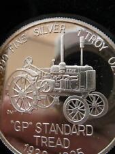 1-OZ RARE JOHN DEERE 1928-1935 TRACTOR MODEL GP STANDARD  .999 SILVER COIN+GOLD picture