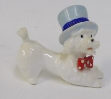 Vintage Napcoware Dapper Poodle Dog Wearing Top Hat Polka Dot Tie Figurine picture
