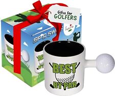 FunPro Best by Par Golf Mug with Real Golf Ball Handle - 12 oz, Black picture