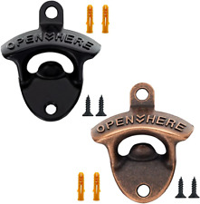 2-PACK Vintage Beer Bottle Openers Cast Iron Wall Mounted Bottle Opener +Screws picture