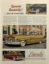 Magazine Ad Vintage 1949 Lincoln Cosmopolitan • Town Sedan • Lincoln • 3 Models picture