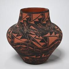 Sharon Stevens Acoma Pueblo New Mexico Black and Red Pottery Olla Vessel picture
