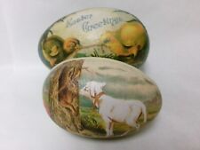 BETHANY LOWE Style Paper Mache Easter Eggs - Easter Greetings & Easter Lamb picture