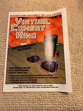 Original ad  11- 8 '' Virtual Combat Ring ARCADE video GAME FLYER picture