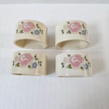 Vintage Pfaltzgraff Tea Rose Napkin Rings Holders Acrylic Set of 4 picture