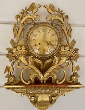 Vintage Swedish Clock, Very Large Gilt Bird Clock, Westerstrand, Signed, As Is picture