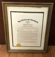 State Of Georgia Military Award 1971 - Jimmy Carter - Ralph H. Clark - SIGNED picture