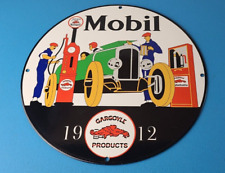 Vintage Mobil Sign - Gargoyle Mobilgas Can Bucket Gas Oil Filling Porcelain Sign picture
