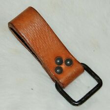 Vintage Czech Army Brown Leather Belt Keeper - Key Chain - Military Surplus picture