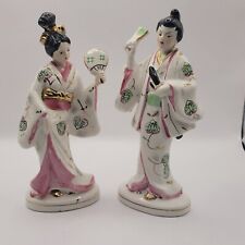 Vintage Chinese 2 Women Figurines 7'' High Handpainted picture