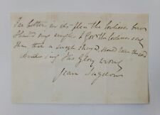 Jean Ingelow hand written poem English Poet Novelist Signature picture