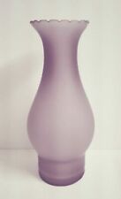 Frosted Amethyst Glass PIECRUST Oil Lamp Chimney - Fitter: 2 1/2 
