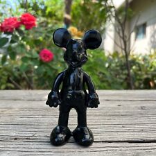 0.5LB 5.8''Hand Carved Natural Black Obsidian Mickey Statue Quartz Crystal Decor picture
