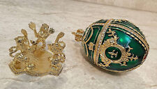 Exquisite Faberge Egg Jewelry box Fabergé egg Ornament 200 Swarovski Handset 24k picture
