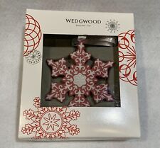 Wedgwood Jasperware Snowflake Red White Christmas Ornament NIB picture