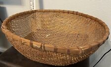 Woven Wicker Round Snack Decor Baskets Fruit Bowl 18” Round 5” Tall picture