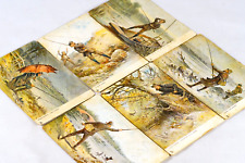 1905 Tucks Connoisseur Postcards Trout Salmon Fly Fishing Postcard Partial Set picture