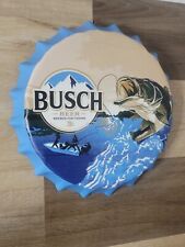 Busch Beer Brewed for fishing Bottle Cap Metal Beer Sign Man Cave Bar Decor picture