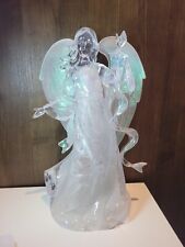Large Angel with Lantern Clear Lucite Acrylic 17