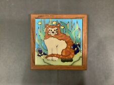 Southwestern Art Tile Studios Framed  Tile Cat Trivet picture