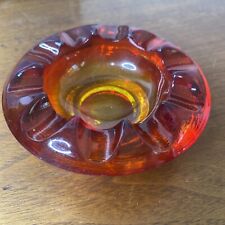 Vintage 1970s Rosice Amberina Glass Cigar Ashtray Adolph Matura Mid Century  picture