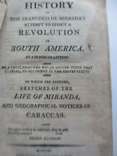 1811 Antique Leather History Book, Gen Miranda Revolution, South America Caracas picture