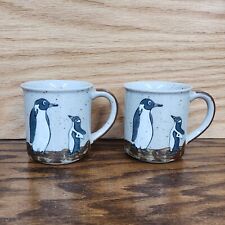 Vintage Penguin Pottery Coffee Mug Cup Set of 2 Otagiri? 10 oz picture