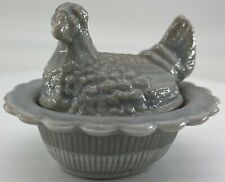 Mini Hen - Chick Salt Cellar Dip - Gray Marble Glass - Mosser USA picture