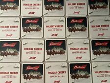 NEW 20 Budweiser Holiday Cheer Christmas Beer Bar Coasters Pint Glass mat lot B picture