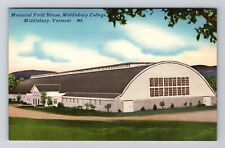 Middlebury VT-Vermont, memorial Field House, Vintage Postcard picture